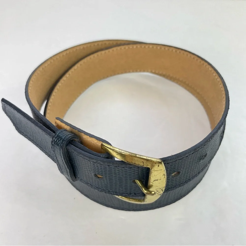 Vintage‎ Navy Blue Snakeskin Texture Belt